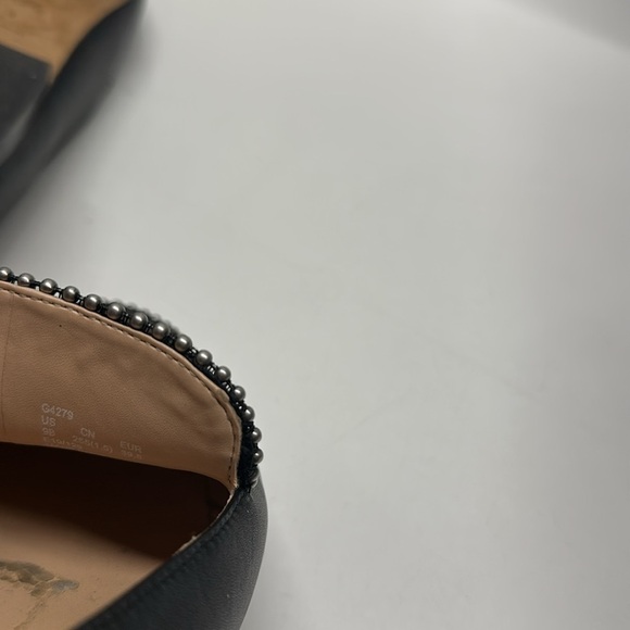 Coach Harper Loafers Leather Metal Beaded Slip On Shoes Black Silver Size 9 - Picture 10 of 11